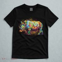 Colorful Rhino Art Splatter T-Shirt thumb 5