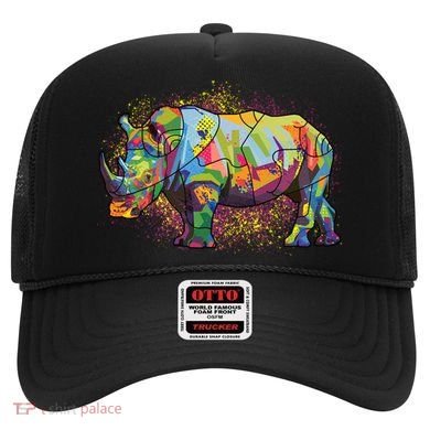 Colorful Rhino Art Splatter Hat