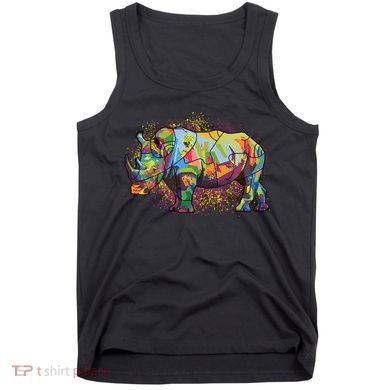 Colorful Rhino Art Splatter Tank Top