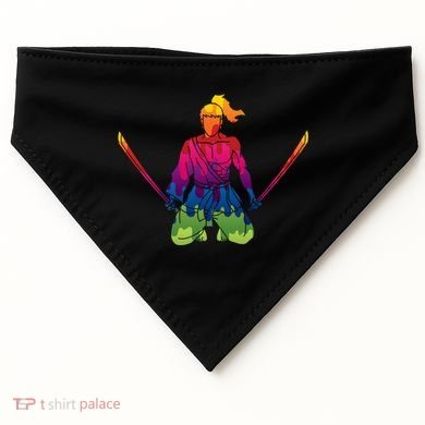 Colorful Samurai Katanas Swords Warrior USA-Made Doggie Bandana