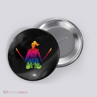 Colorful Samurai Katanas Swords Warrior Button
