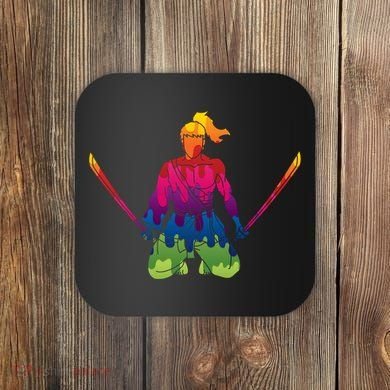 Colorful Samurai Katanas Swords Warrior Coaster