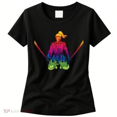 Colorful Samurai Katanas Swords Warrior Women's T-Shirt