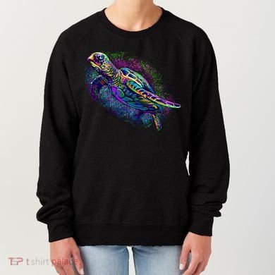 Colorful Sea Turtle Art Pattern Women's Sweatshirt