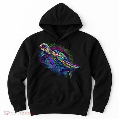 Colorful Sea Turtle Art Pattern Hoodie