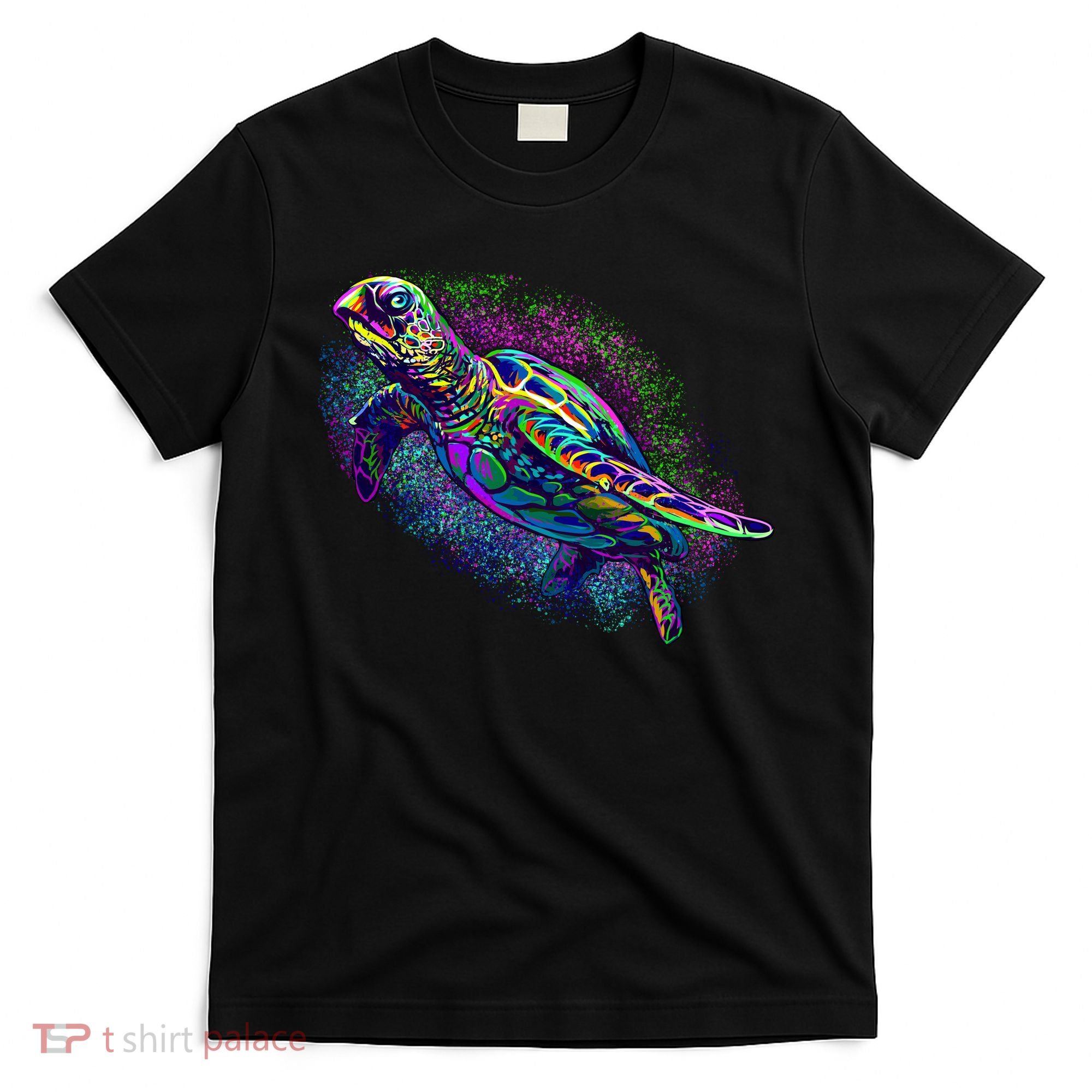 Colorful Sea Turtle Art Pattern T-Shirt