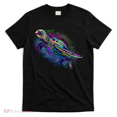 Colorful Sea Turtle Art Pattern T-Shirt