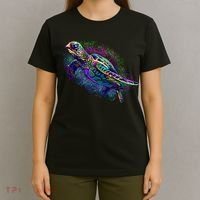 Colorful Sea Turtle Art Pattern T-Shirt thumb 4