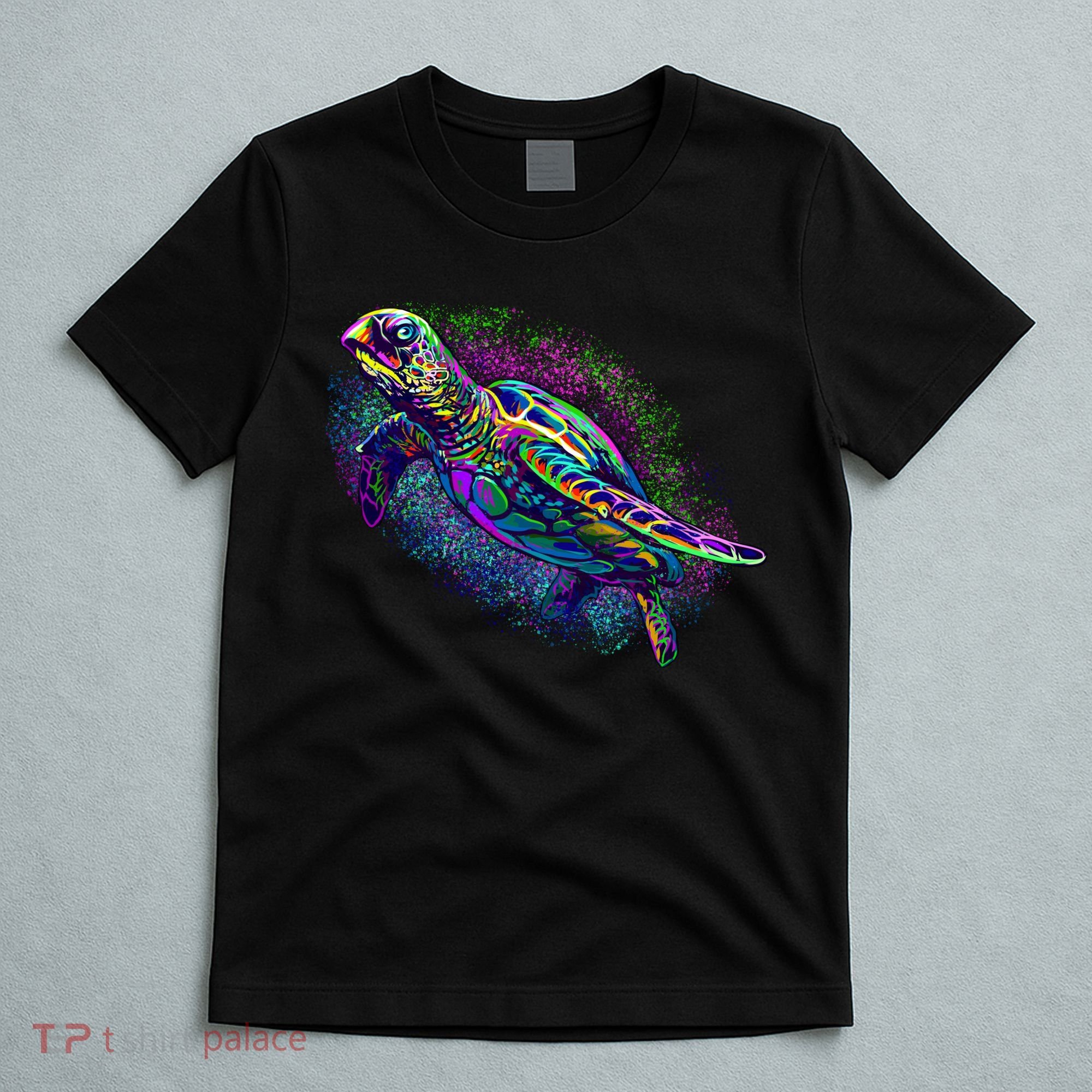 Colorful Sea Turtle Art Pattern T-Shirt