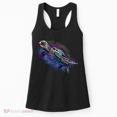 Colorful Sea Turtle Art Pattern Women's Tank Top