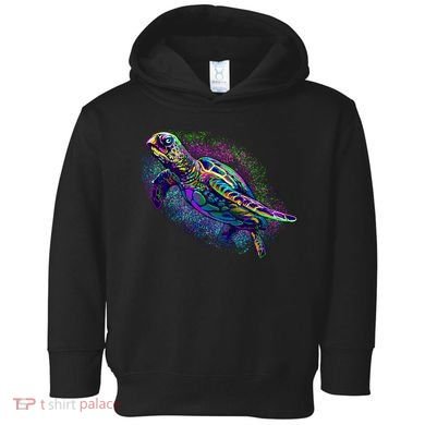 Colorful Sea Turtle Art Pattern Toddler Hoodie