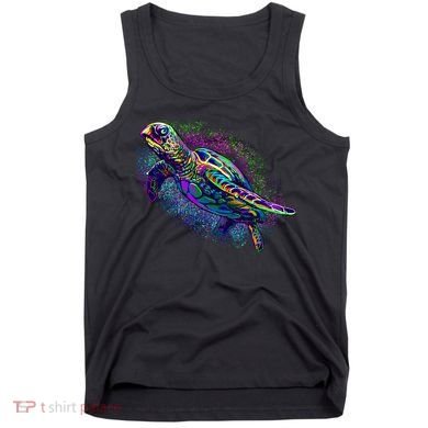 Colorful Sea Turtle Art Pattern Tank Top