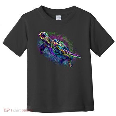 Colorful Sea Turtle Art Pattern Toddler T-Shirt
