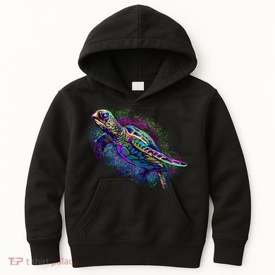 Colorful Sea Turtle Art Pattern Kids Hoodie
