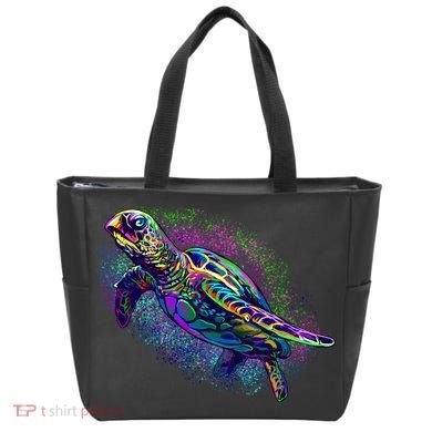 Colorful Sea Turtle Art Pattern Tote Bag