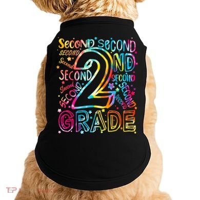 Colorful Second 2nd Grade Word Art Doggie Tank