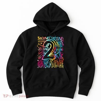 Colorful Second 2nd Grade Word Art Hoodie