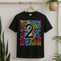 Colorful Second 2nd Grade Word Art T-Shirt thumb 2