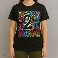 Colorful Second 2nd Grade Word Art T-Shirt thumb 4