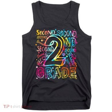 Colorful Second 2nd Grade Word Art Tank Top
