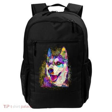 Colorful Siberian Husky Backpack