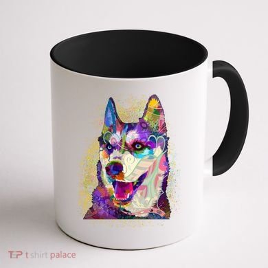 Colorful Siberian Husky Coffee Mug back