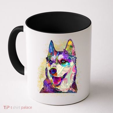 Colorful Siberian Husky Coffee Mug