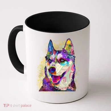 Colorful Siberian Husky Coffee Mug