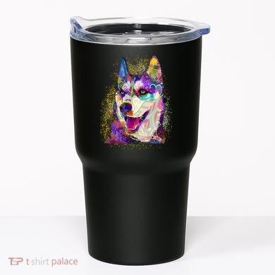Colorful Siberian Husky Tumbler