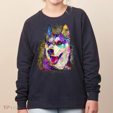 Colorful Siberian Husky Women's Sweatshirt