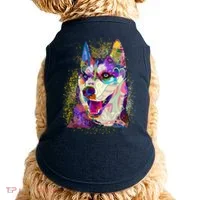 Colorful Siberian Husky Doggie Tank thumb 0