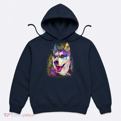 Colorful Siberian Husky Hoodie
