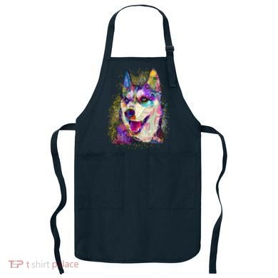 Colorful Siberian Husky Apron
