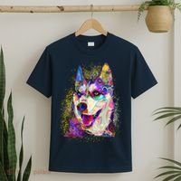 Colorful Siberian Husky T-Shirt thumb 2