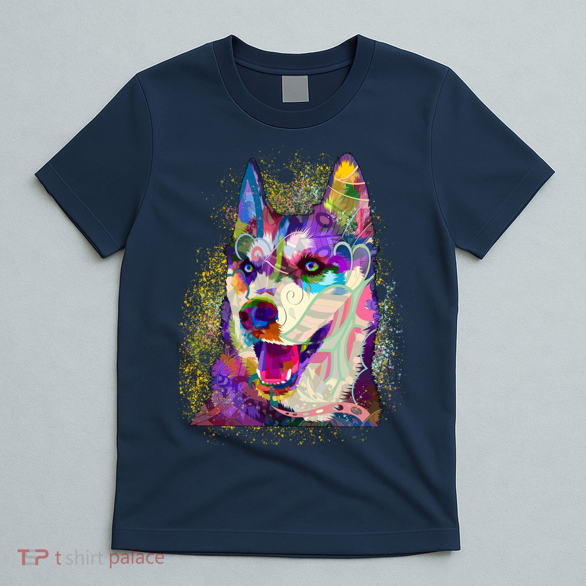 Colorful Siberian Husky T-Shirt