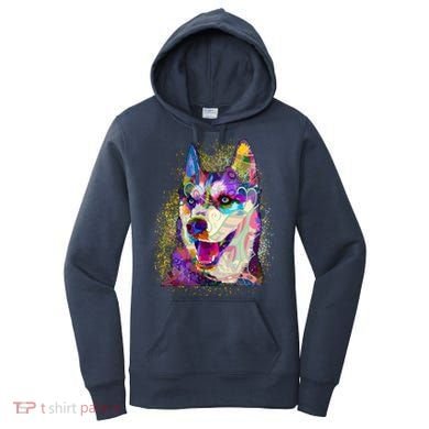 Colorful Siberian Husky Women's Hoodie