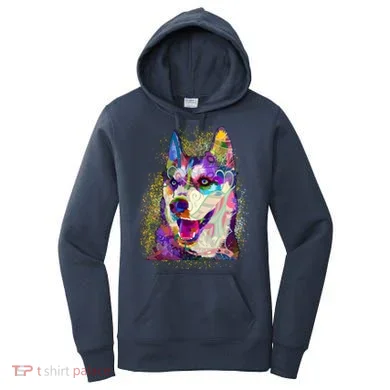 Colorful Siberian Husky Women's Hoodie