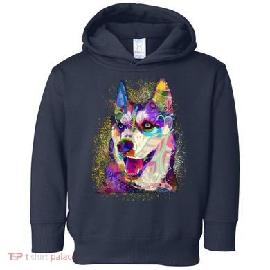 Colorful Siberian Husky Toddler Hoodie