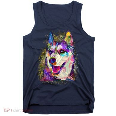 Colorful Siberian Husky Tank Top