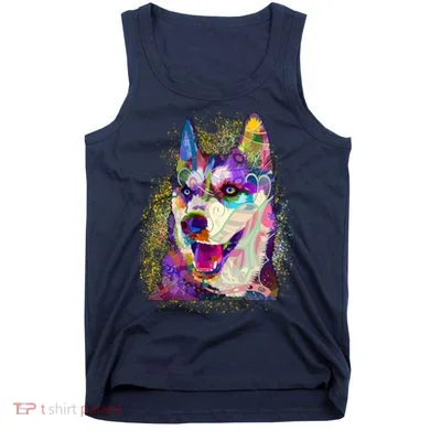 Colorful Siberian Husky Tank Top