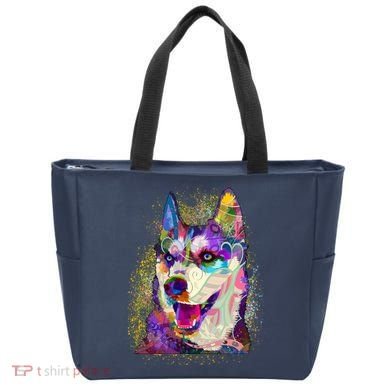 Colorful Siberian Husky Bag