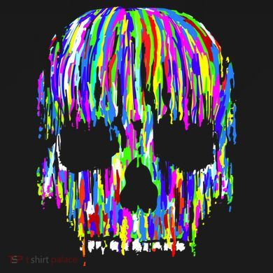 Colorful Skull Head Cooling Performance Crew T-Shirt
