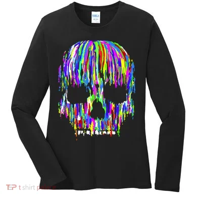 Colorful Skull Head Women's Long Sleeve Shirt