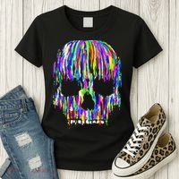 Colorful Skull Head Women's T-Shirt thumb 3