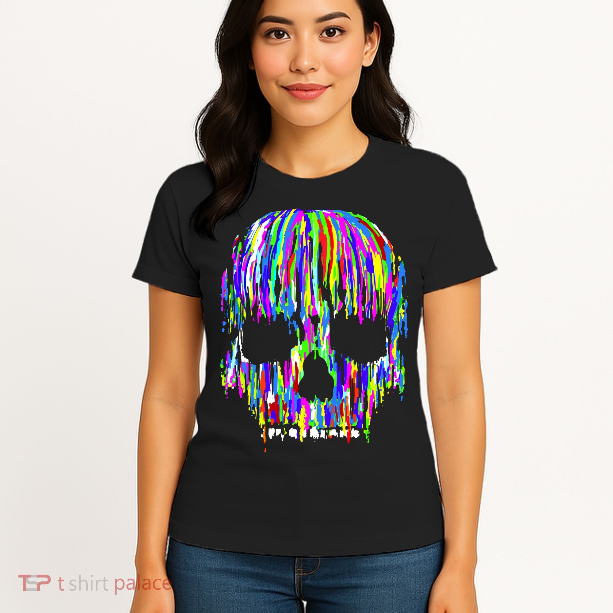 Colorful Skull Head Women's T-Shirt