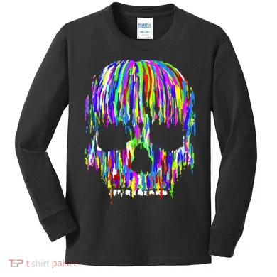 Colorful Skull Head Kids Long Sleeve Shirt