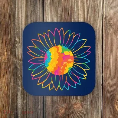 Colorful Sunflower Coaster