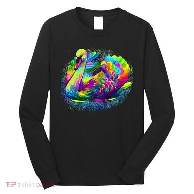 Colorful Swan Long Sleeve Shirt
