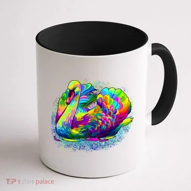 Colorful Swan Coffee Mug back