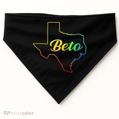 Colorful Texas Senate Beto Rainbow USA-Made Doggie Bandana